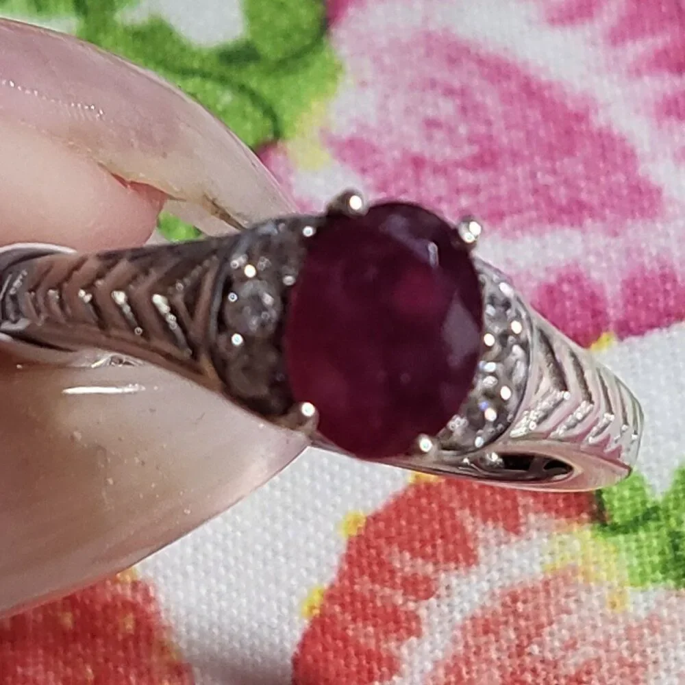 Niassa Ruby & Columbian Zircon Sterling Silver Ring